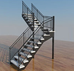 Escalier en aluminium soudé à angle