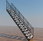 Escalier en aluminium soudé droit